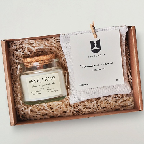 #BVB_HOME Ароматическая свеча в подарочном наборе - Домик Санты