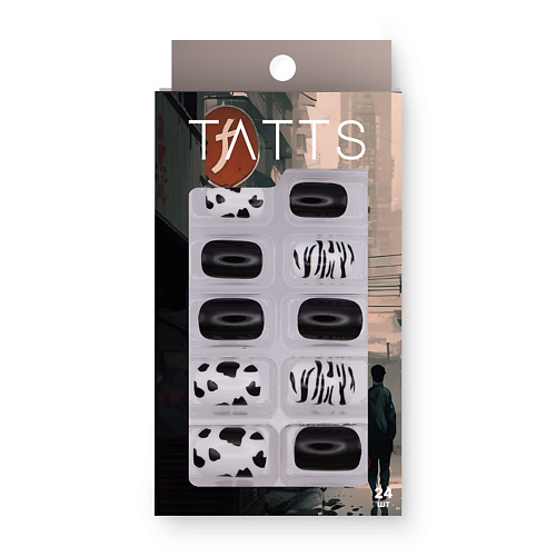 TATTS Накладные ногти (24 типсы + клеевые стикеры + набор для маникюра) набор инструментов для маникюра и педикюра dykemann nagelset fl 8 gray brown
