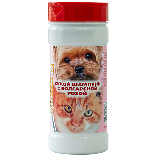Сухой шампунь для животных UNICLEAN Сухой гигиенический зоошампунь с болгарской розой для кошек и собак