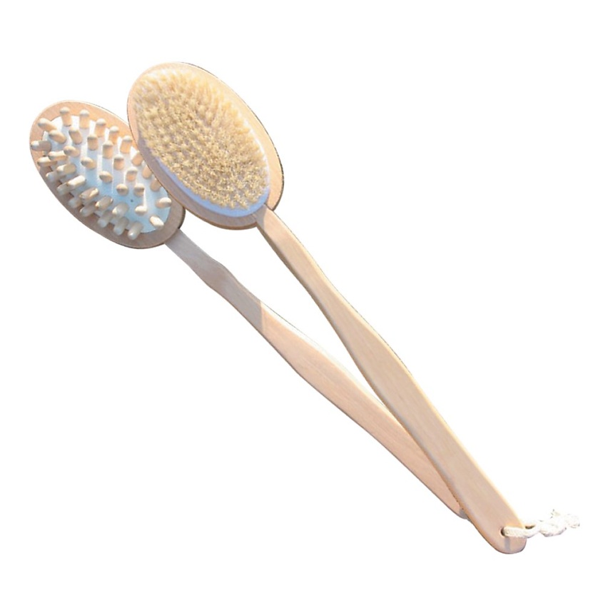 Изображение товара Щетка-массажёр YORK двухсторонняя для тела с натуральной щетиной и массажными пальцами