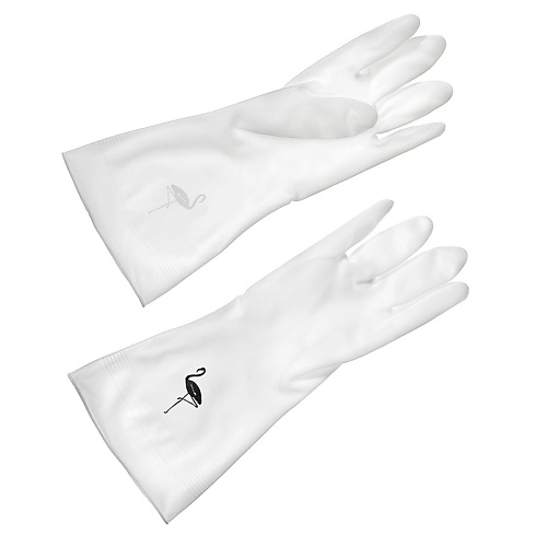 YOU’LL LOVE Перчатки белые с фламинго, размер М