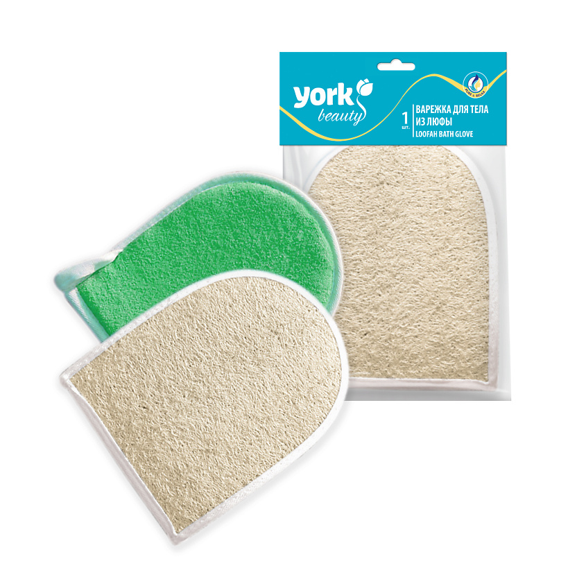 Изображение товара YORK Мочалка из люфы Варежка, Комбинированный
