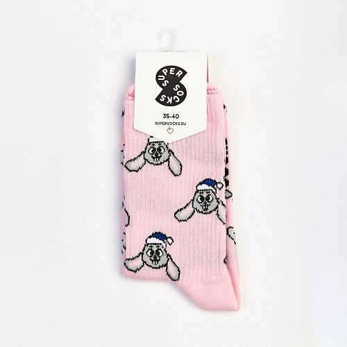 Носки SUPER SOCKS Носки Зайка паттерн носки super socks хвостик паттерн 40 45 мл