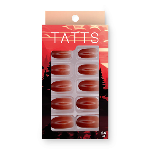 TATTS Накладные ногти (24 типсы + клеевые стикеры + набор для маникюра)
