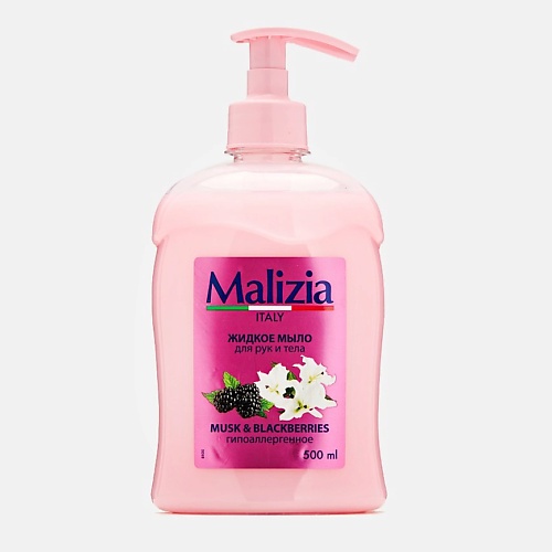 Мыло жидкое MALIZIA Мыло с дозатором MUSK BLACKBERRY пена для ванн malizia blackberry