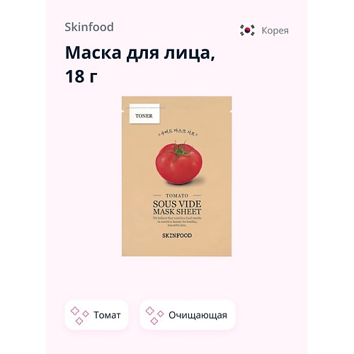 SKINFOOD Маска для лица с экстрактом томата (очищающая) 18.0