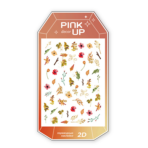 

PINK UP Наклейки для ногтей DECOR AUTUMN COLLECTION 2D переводные, Наклейки для ногтей DECOR AUTUMN COLLECTION 2D переводные