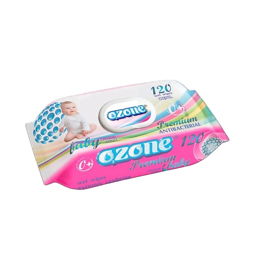 OZONE Влажные Салфетки  для детей с экстрактом ромашки Антибактериальные  Premium 120 ozone салфетки влажные с экстрактом алоэ вера premium 120