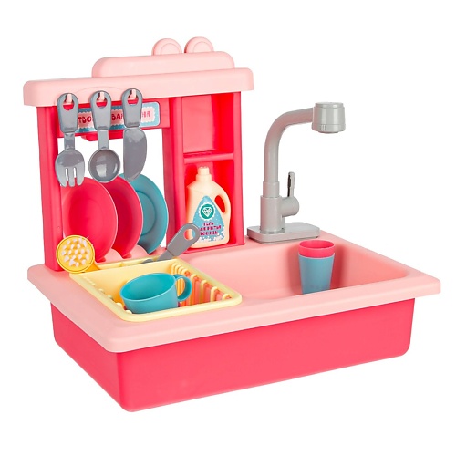 Игровой набор GIRL'S CLUB Игровой набор Кухня, мойка, настоящая вода, посуда меняет цвет в воде, аксессуары цена и фото