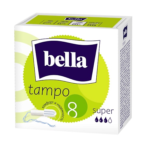 BELLA Тампоны без аппликатора Tampo Super 8 tampax compak тампоны женские гигиенические с аппликатором super duo