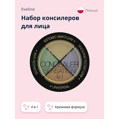 Консилер EVELINE Набор консилеров для лица CONCEALER SENSATION фотографии