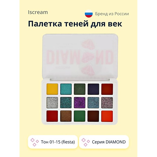 ISCREAM Палетка теней для век DIAMOND iscream палетка теней румян и хайлайтера funsy