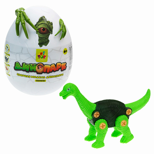 развивающая игрушка 1TOY Динопарк Гигантское яйцо с динозавром конструктор 1toy динопарк яйцо с динозавром 3d конструктор розовый