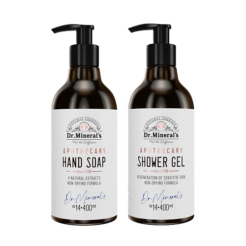 Набор средств для ванной и душа DR.MINERAL’S Подарочный набор мыло для рук + гель для душа с натуральными экстрактами