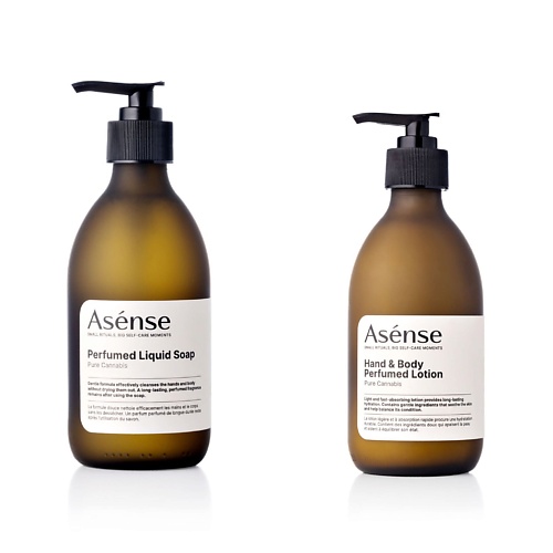 фото Asense подарочный набор парфюмированный лосьон и жидкое мыло для тела и рук аромат каннабиса