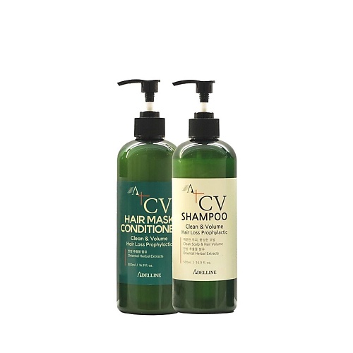 Набор для ухода за волосами ADELLINE Набор против выпадения волос Шампунь и Маска кондиционер Clean &Volume