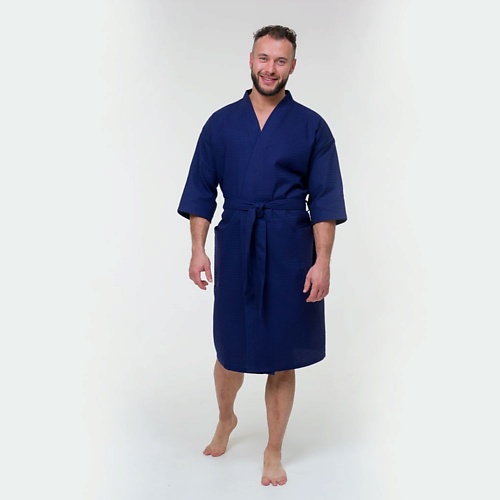 Халат BIO TEXTILES Халат мужской Dark Blue халат bio textiles размер 38 серый