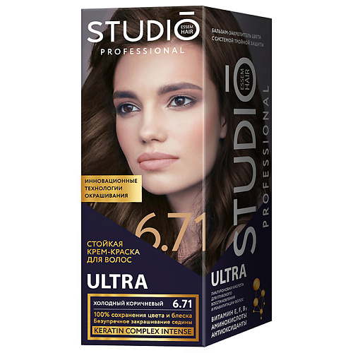 Краска для волос STUDIO PROFESSIONAL Стойкая крем-краска ULTRA стойкая крем краска для бровей и ресниц studio professional графит 50мл