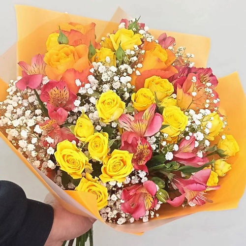 Букет живых цветов VORNIKOV BOUQUETS Букет с розами Осенний вальс