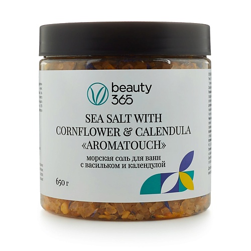 цена Соль для ванны BEAUTY365 Морская соль для ванн с васильком и календулой