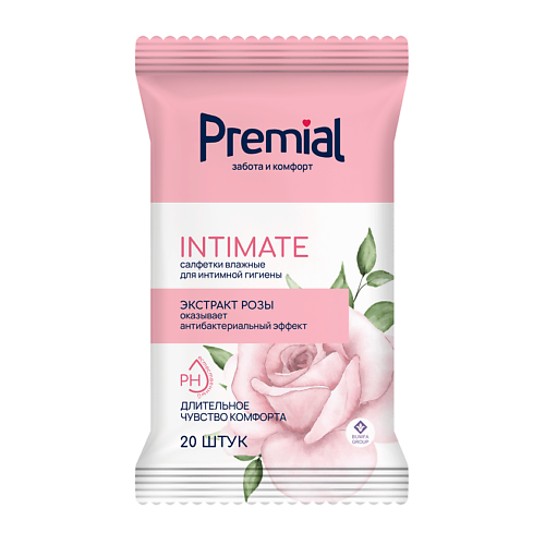 PREMIAL Салфетки влажные для интимной гигиены 20.0 premial салфетки влажные для интимной гигиены с молочной кислотой 20 0