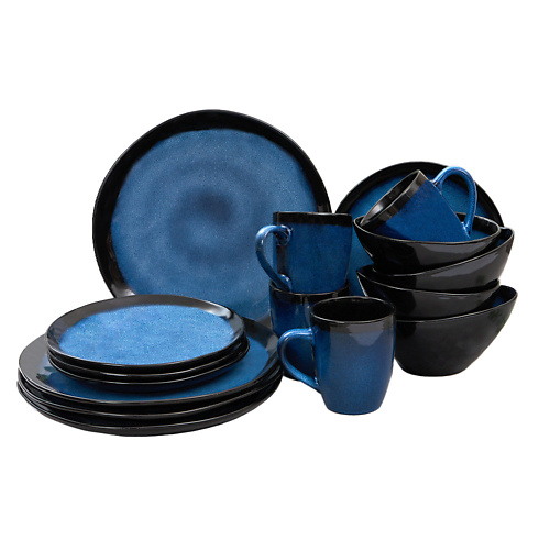 цена Набор посуды JEWEL Набор столовый Неон 16 предмета керамика