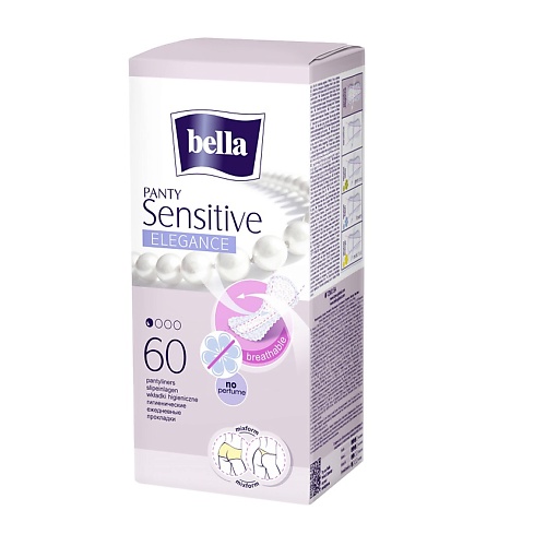 BELLA Прокладки ежедневные ультратонкие Panty sensitive elegance 60.0 прокладки bella panty soft tilia 60 шт