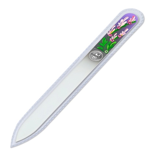 ZWINGER Пилка для ногтей стеклянная с ручной росписью и стразами стеклянная крышка с силиконовым ободом nadoba lota 26 см