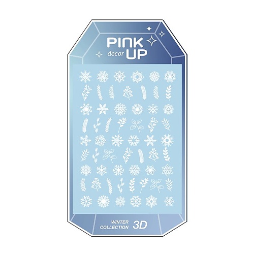 Наклейки для ногтей PINK UP Наклейки для ногтей DECOR WINTER COLLECTION 3D переводные цена и фото