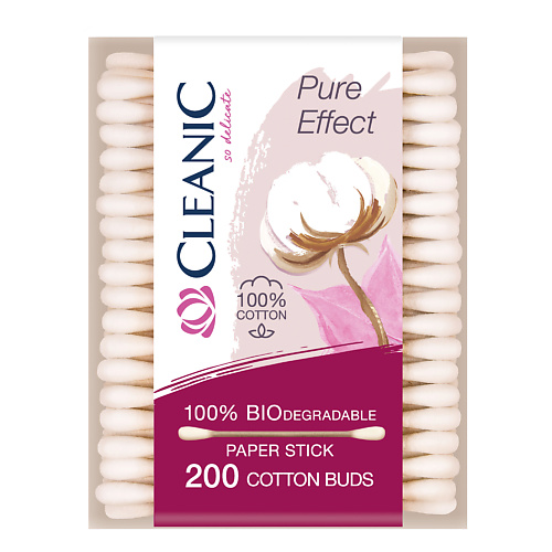 CLEANIC Pure Effect Ватные палочки гигиенические в прямоугольной коробке 200.0 jungle story бамбуковые ватные палочки для снятия макияжа белого а 100