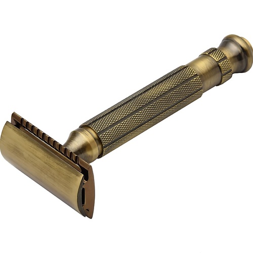 Станок для бритья PEARL SHAVING Т образный станок с закрытым гребнем L-55 Antique Brass antique brass