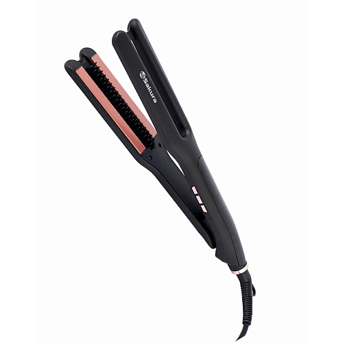 Выпрямитель для волос SAKURA Выпрямитель SA-4530BK 16 температурных режимов, расческа-насадка, керамические пластины выпрямитель для волос sakura sa 4526p premium air plates 45вт