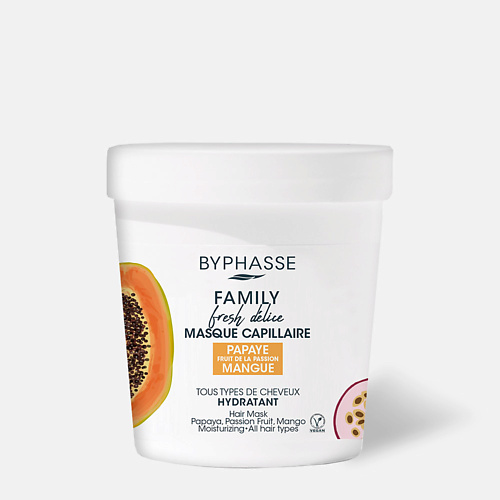 BYPHASSE Маска для волос  FAMILY FRESH DELICE 2 в 1 Папайя, Маракуйя и Манго  для всех типов волос 250.0 protein rex батончик с высоким содержанием протеина манго папайя