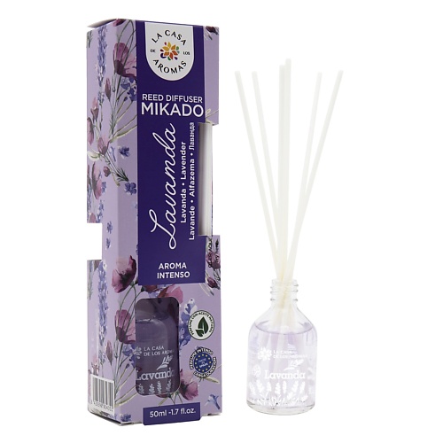 LА CASA DE LOS AROMAS Жидкий ароматизатор для воздуха с палочками MIKADO. «Лаванда» 50.0