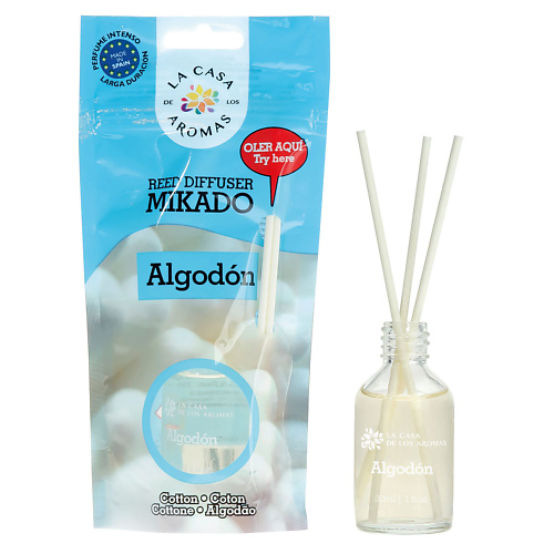цена Аромадиффузор LА CASA DE LOS AROMAS Жидкий ароматизатор для воздуха с палочками MIKADO. «Хлопок»
