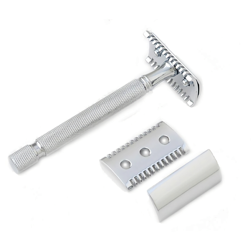 PEARL SHAVING Т образный станок с открытым гребнем SS-01 Chrome (Open comb) 1.0 duplo open toe clipped 138мм подкова пластиковая с открытым зацепом пара