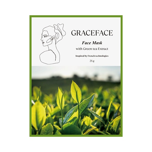 GRACE FACE Тканевая маска для лица увлажняющая и Успокаивающая с экстрактом зеленого чая 25.0 grace day маска для лица с экстрактом муцина улитки увлажняющая 27 0