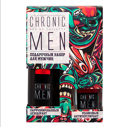 CHRONIC MEN Набор подарочный Strong: Дезодорант спрей + Антиперспирант роликовый