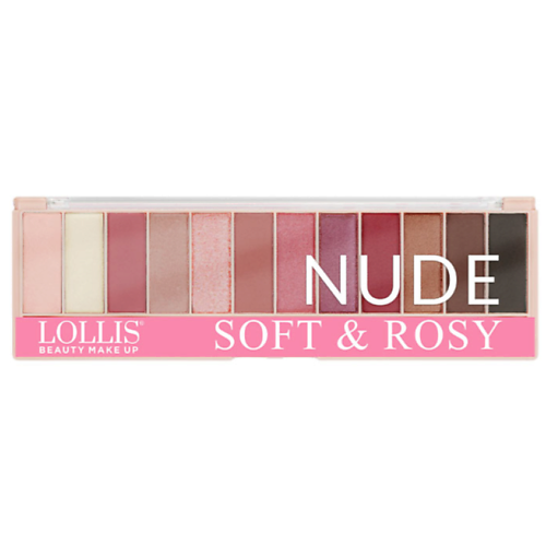 LOLLIS Тени для век Nude Soft & Rosy Eyeshadow 12 Colors нюдовый хайлайтер nude highlighter 2352r27 003 n 3 warm neutral light bronze 9 г