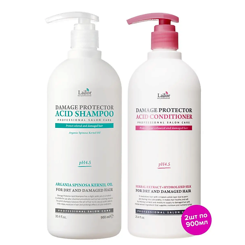 Набор для ухода за волосами LADOR Шампунь и кондиционер для поврежденных волос Damage Protector Acid Shampoo & Conditioner