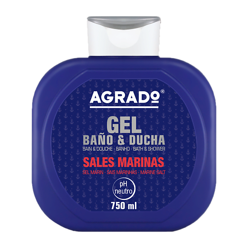 Гель для душа AGRADO Гель для душа MARINE SALTS agrado парфюмированный гель для душа и пена для ванны 2в1 marine salts увлажняющий
