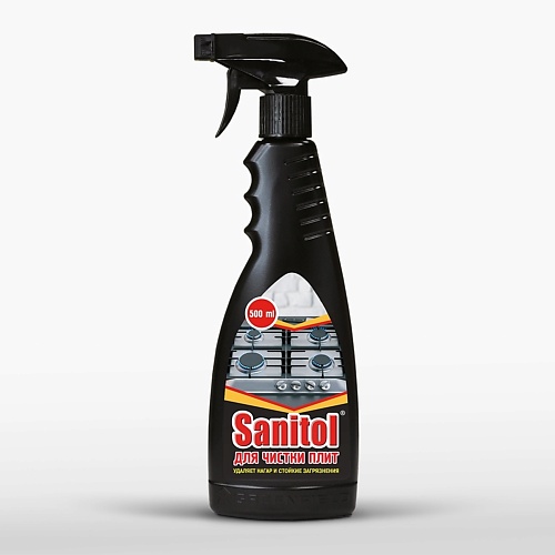 Антижир SANITOL Жидкость для чистки плит с распылителем спрей для чистки плит sanitol 500 мл