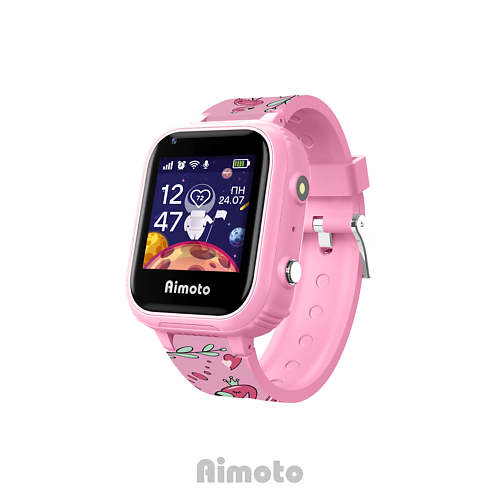 часы с gps трекером aimoto pro 4g pink 8100804 Смарт-часы AIMOTO PRO Умные 4G часы для детей c GPS