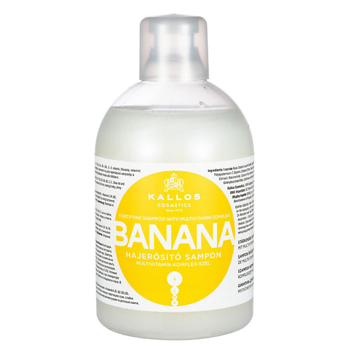 Шампунь для волос KALLOS COSMETICS Шампунь для укрепления волос с мульти-витаминным комплексом Banana