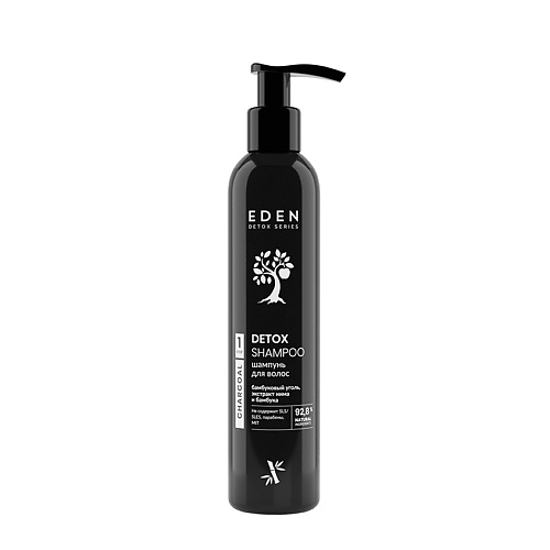 Шампунь для волос EDEN Шампунь для волос очищающий с кератином и бамбуковым углем Bamboo Charcoal DETOX sergio professional шампунь очищающий и восстанавливающий detox