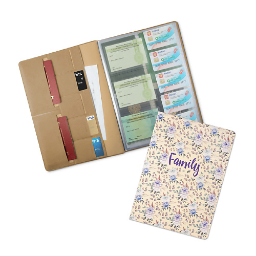 FLEXPOCKET Папка для семейных документов А4 формата с принтом на обложке папка с файлами для семейных документов омс свидетельств и снилс дпс 231 320 мм бирюзовый