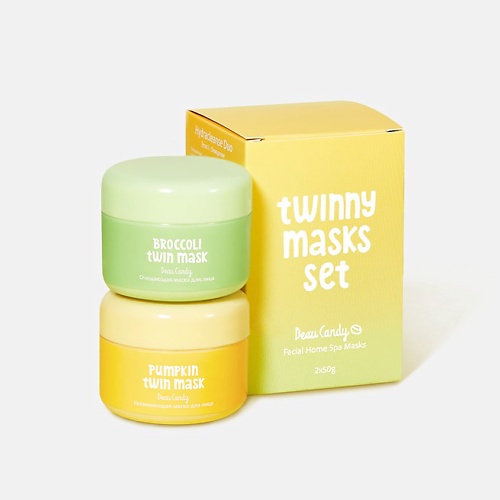 BEAUCANDY Универсальный дуо-набор масок для лица, Очищающая и увлажняющая маски Hydracleanse