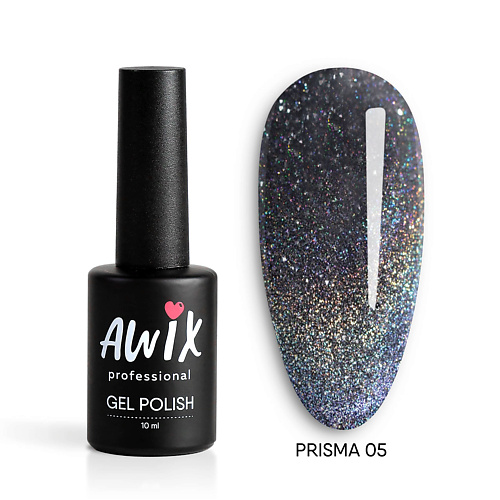 awix professional гель soft 004 15 г Гель-лак для ногтей AWIX Гель лак голографический алмазная втирка Призма Prisma