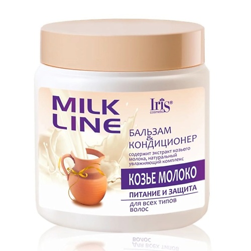 Бальзам для волос IRIS COSMETIC Бальзам-кондиционер Козье молоко MILK LINE питание и защита для всех типов волос