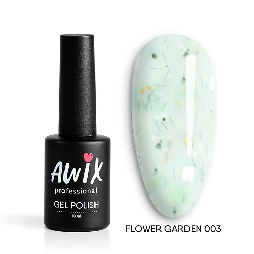 Гель-лак для ногтей AWIX Гель лак нюдовый молочный с шиммером Flower Garden